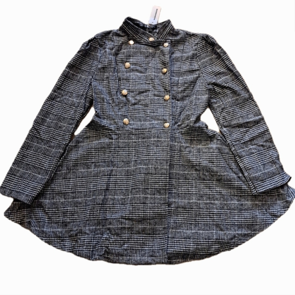 CBR Chic Boutique Rose Exclusive Selection Black White Plaid Jacket Women's XL